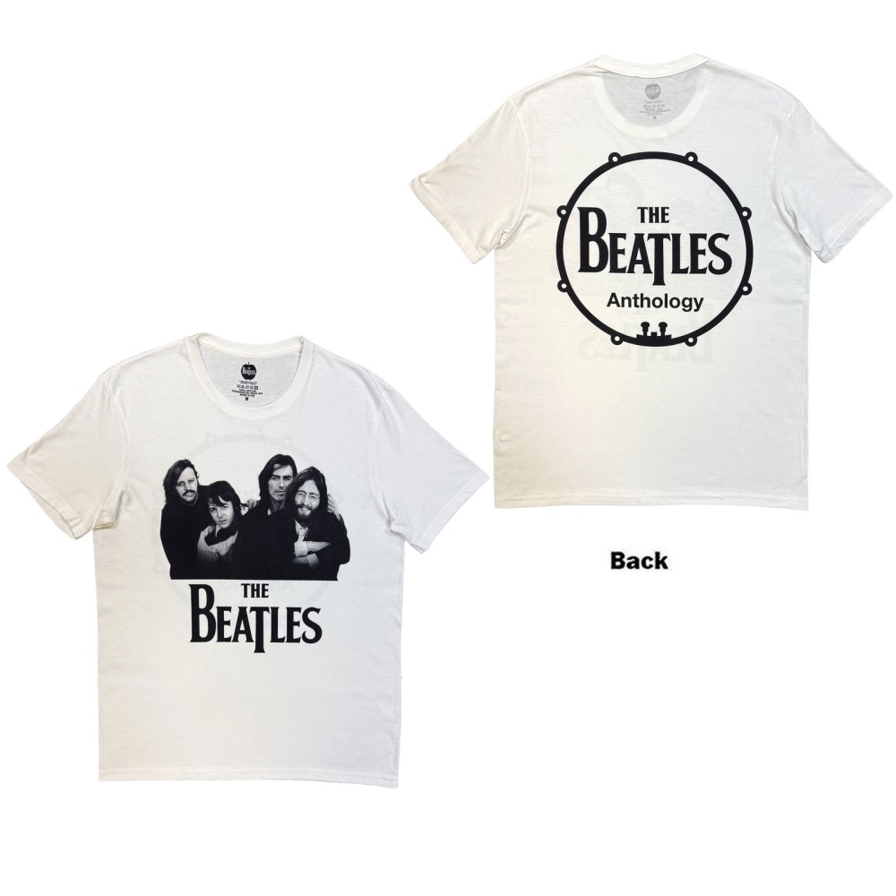 The Beatles - Group Photo Anthology Drum Herren TShirt - WeiÃŸ